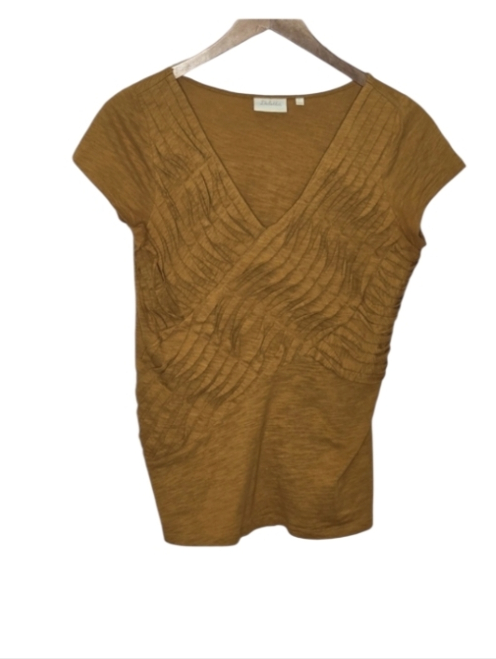 Anthropologie Deletta Pleatwave Knit Top Golden Mustard
